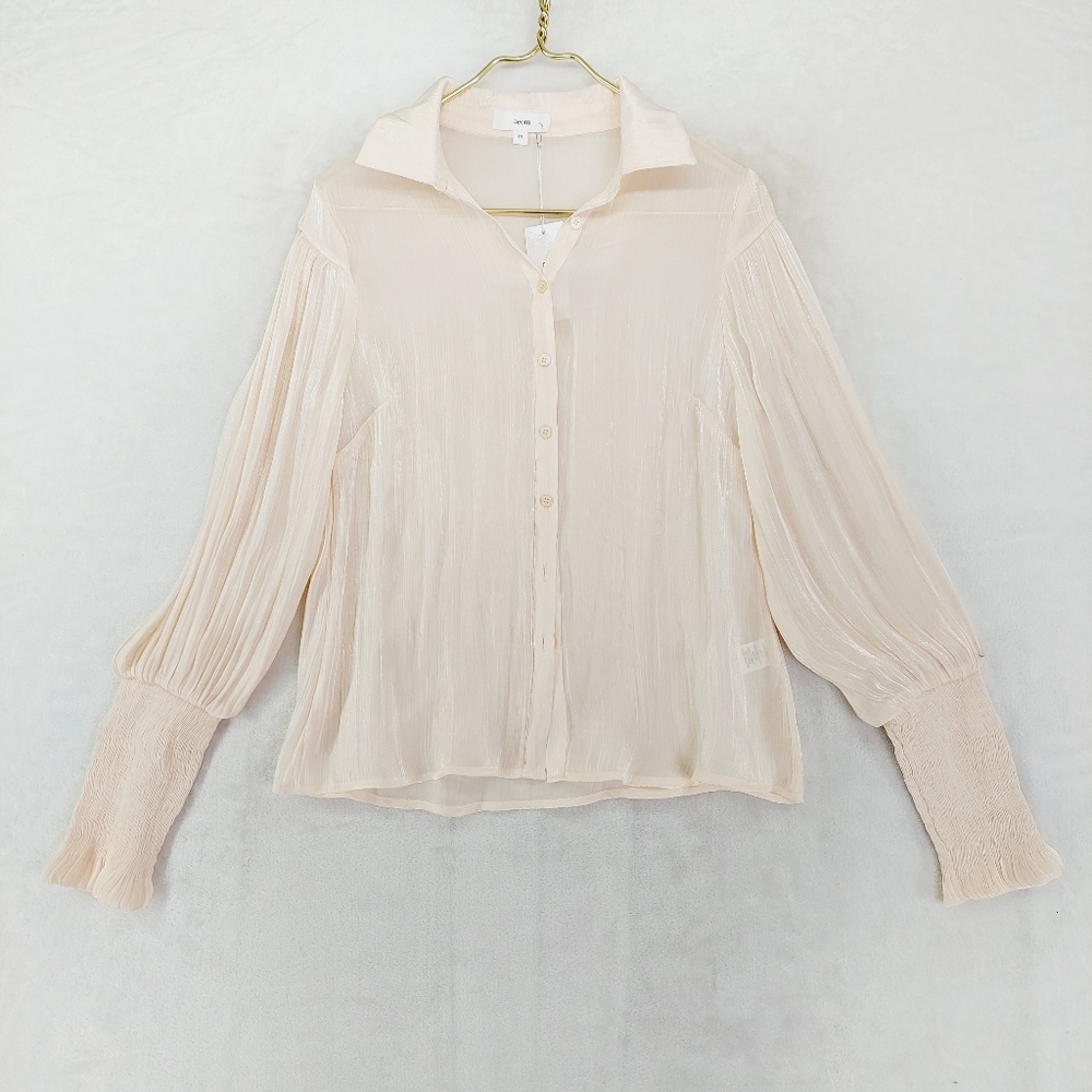 New Aeom Blouses Long Sleeve Button Down Collared Blouse P6966